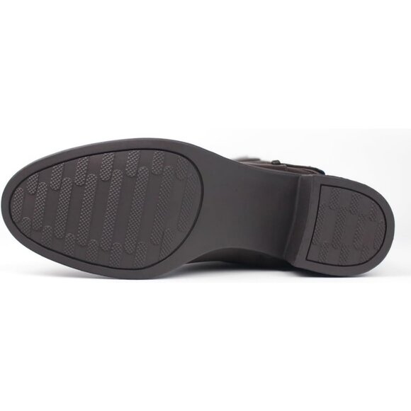 ⚡Women's Brown Synthetic Extra Wide Calf Pull On Side Zipper Knee High Boots - Picture 5 of 6